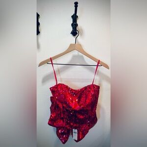 Hutch Bare Sequin Bow Top - Anthropologie